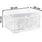 Cos din rachita, 30x20x15 cm, captuseala de in la interior, alb, pentru diverse obiecte si accesorii Cos din rachita, 30x20x15 cm, captuseala de in la interior, alb, pentru diverse obiecte si accesorii