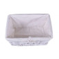 Cos din rachita, 30x20x15 cm, captuseala de in la interior, alb, pentru diverse obiecte si accesorii Cos din rachita, 30x20x15 cm, captuseala de in la interior, alb, pentru diverse obiecte si accesorii