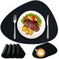 Set 8 suporturi farfurii si pahare, impermeabile, rezistente la temperaturi ridicate, PVC negru Set 8 suporturi farfurii si pahare, impermeabile, rezistente la temperaturi ridicate, PVC negru