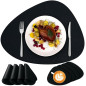 Set 8 suporturi farfurii si pahare, impermeabile, rezistente la temperaturi ridicate, PVC negru Set 8 suporturi farfurii si pahare, impermeabile, rezistente la temperaturi ridicate, PVC negru