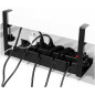 Raft organizator cabluri birou, latime reglabila 29-54,5 cm, orificii ventilatie, otel negru mat Raft organizator cabluri birou, latime reglabila 29-54,5 cm, orificii ventilatie, otel negru mat