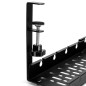 Raft organizator cabluri birou, latime reglabila 29-54,5 cm, orificii ventilatie, otel negru mat Raft organizator cabluri birou, latime reglabila 29-54,5 cm, orificii ventilatie, otel negru mat