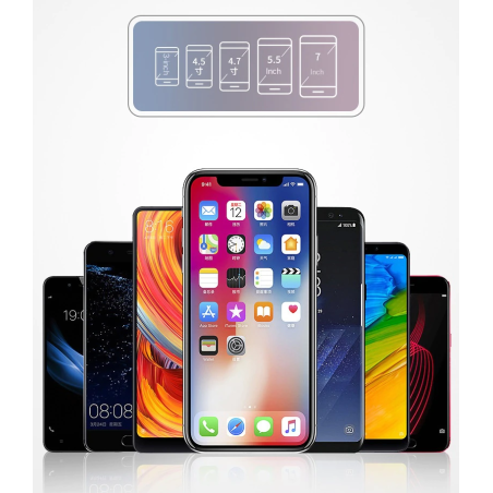 Suport auto pentru telefon, fixare pe bordul masinii, pentru smartphone-uri de pana la 7 inch, negru mat