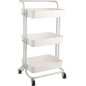 Raft universal de depozitare, 3 cosuri perforate, roti transport, ABS si metal, 45x35x84 cm, alb, RESIGILAT