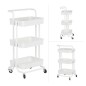 Raft universal de depozitare, 3 cosuri perforate, roti transport, ABS si metal, 45x35x84 cm, alb, RESIGILAT