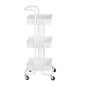 Raft universal de depozitare, 3 cosuri perforate, roti transport, ABS si metal, 45x35x84 cm, alb, RESIGILAT