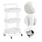Raft universal de depozitare, 3 cosuri perforate, roti transport, ABS si metal, 45x35x84 cm, alb, RESIGILAT