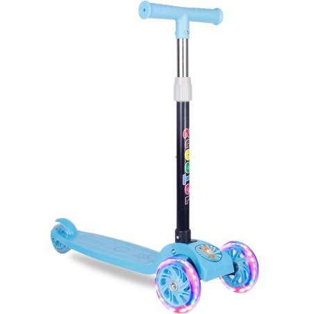 Trotineta pliabila, 3 roti LED, ghidon ajustabil, sarcina maxima 45 kg, albastra, RESIGILAT