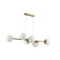 Lustra suspendata, 6xE27, abajur 120 mm, inaltime 80 cm, maxim 35W, metal si sticla mata, pentru spatii interioare, RESIGILAT Lustra suspendata, 6xE27, abajur 120 mm, inaltime 80 cm, maxim 35W, metal si sticla mata, pentru spatii interioare, RESIGILAT