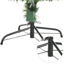 Brad de Craciun artificial, fibra optica si fulgi de zapada luminosi, 210 cm, suport inclus, varf stea