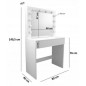 Masa de toaleta, oglinda 12 LED-uri alb cald, 80x40x140 cm, MDF, alb, RESIGILAT Masa de toaleta, oglinda 12 LED-uri alb cald, 80x40x140 cm, MDF, alb, RESIGILAT