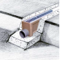 Perete frontal pentru sistem drenaj apa, conector cu diametrul de 11 cm pentru canale BASE H-8 cm Perete frontal pentru sistem drenaj apa, conector cu diametrul de 11 cm pentru canale BASE H-8 cm