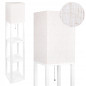 Lampa de podea, 3 rafturi lemn, 1xLED E27 60W, abajur stofa, 1580x260x260 mm Lampa de podea, 3 rafturi lemn, 1xLED E27 60W, abajur stofa, 1580x260x260 mm