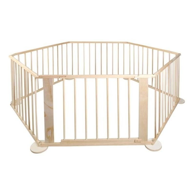 Tarc de joaca pliabil, 6 segmente, lemn pin, 172x90x69,5 cm, RESIGILAT