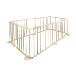 Tarc de joaca pliabil, 6 segmente, lemn pin, 172x90x69,5 cm, suprafata 5.4 mp