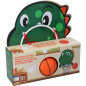 Cos baschet pentru copii, panou Dino 24x26,5 cm, minge inclusa, multicolor