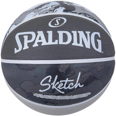 Minge de baschet Spalding Sketch, marime 7, diametru 24 cm, gri
