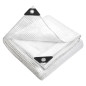 Prelata impermeabila 3x4 m 100g/mp, protectie UV+ si inghet, ochiuri otel 12 mm, transparenta Prelata impermeabila 3x4 m 100g/mp, protectie UV+ si inghet, ochiuri otel 12 mm, transparenta
