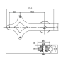 Sistem glisant pentru usa, ghidaj 200 cm, 2 opritoare, limitatoare, elemente fixare, negru Sistem glisant pentru usa, ghidaj 200 cm, 2 opritoare, limitatoare, elemente fixare, negru