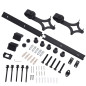 Sistem glisant pentru usa, ghidaj 200 cm, 2 opritoare, limitatoare, elemente fixare, negru Sistem glisant pentru usa, ghidaj 200 cm, 2 opritoare, limitatoare, elemente fixare, negru