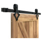 Sistem glisant pentru usa, ghidaj 200 cm, 2 opritoare, limitatoare, elemente fixare, negru Sistem glisant pentru usa, ghidaj 200 cm, 2 opritoare, limitatoare, elemente fixare, negru