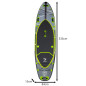 Placa de SUP, vasla, scaun, pompa, kit reparatii, rucsac transport, diverse accesorii, 335 x 84 x 15 cm