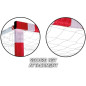 Plasa pentru poarta fotbal, ochiuri de 10x10 cm, 300x160x90 cm, alb, rosu