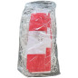 Plasa pentru poarta fotbal, ochiuri de 10x10 cm, 300x160x90 cm, alb, rosu