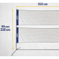 Fileu de tenis, volei sau badminton, inaltime reglabila, 310x90-220 cm, otel, PE, PP