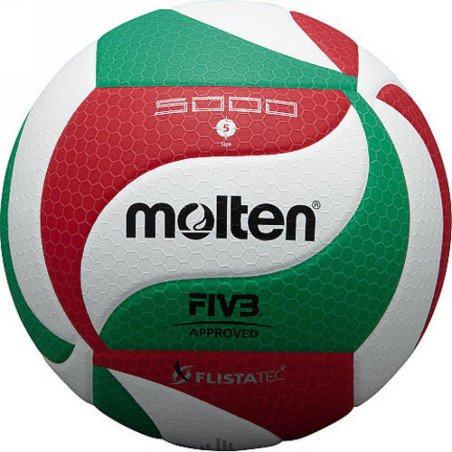 Minge volei Molten V5M5000 FLISTATEC, de competite, aprobata FIVB, piele sintetica PU, marimea 5, circumferinta 65-67 cm