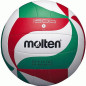 Minge de volei Molten V5M1500, conforma FIVB, circumferinta 65-67 cm, marimea 5, alb, rosu si verde