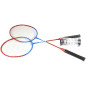 Set 2 rachete de badminton, 3 fluturasi inclusi, maner 3 x 2.5 x 16 cm, rosu/albastru Set 2 rachete de badminton, 3 fluturasi inclusi, maner 3 x 2.5 x 16 cm, rosu/albastru