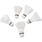 Set 5 fluturasi badminton, pene si plastic, alb, ambalaj tub