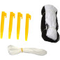 Set complet badminton, 4 rachete, 2 fluturasi, fileu cu plasa, multicolor