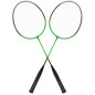 Set badminton 3 in 1 pentru plaja si gradina, 2 rachete, stalpi telescopici, cutie cu maner, verde Set badminton 3 in 1 pentru plaja si gradina, 2 rachete, stalpi telescopici, cutie cu maner, verde