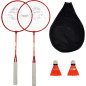 Set joc de badminton, 2 rachete, 2 fluturasi, husa transport, rosu portocaliu Set joc de badminton, 2 rachete, 2 fluturasi, husa transport, rosu portocaliu