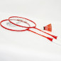 Set joc de badminton, 2 rachete, 2 fluturasi, husa transport, rosu portocaliu Set joc de badminton, 2 rachete, 2 fluturasi, husa transport, rosu portocaliu