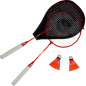 Set joc de badminton, 2 rachete, 2 fluturasi, husa transport, rosu portocaliu Set joc de badminton, 2 rachete, 2 fluturasi, husa transport, rosu portocaliu