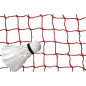 Plasa pentru badminton, 600 x 75 cm, corzi tensiune, polipropilena si otel, rosie