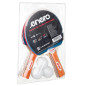 Set pentru ping pong, 2 rachete si 3 mingi 40 mm, lemn, burete, cauciuc