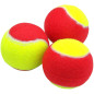 Set 3 mingi de tenis, diametru 6.3 cm, standard, cauciuc si plastic, galben/rosu Set 3 mingi de tenis, diametru 6.3 cm, standard, cauciuc si plastic, galben/rosu