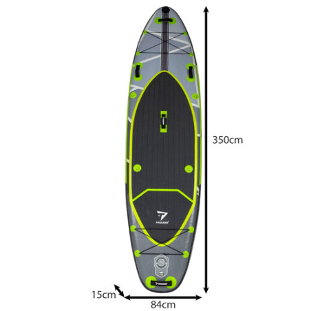 Placa SUP pentru inot, vasla, scaun, pompa, kit reparatii, husa transport, set de accesorii, 350x84x15 cm