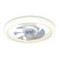 Plafoniera LED cu ventilator, 30W/15W, 4200 lm, lumina reglabila 3000-6500K, 6 viteze ventilator, otel si PC, alb Plafoniera LED cu ventilator, 30W/15W, 4200 lm, lumina reglabila 3000-6500K, 6 viteze ventilator, otel si PC, alb