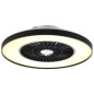 Plafoniera Kleo cu ventilator, 55W, 64 LED-uri SMD, 2520lm, telecomanda IR, 60x17 cm, lumina 3000K-5500K, IP20