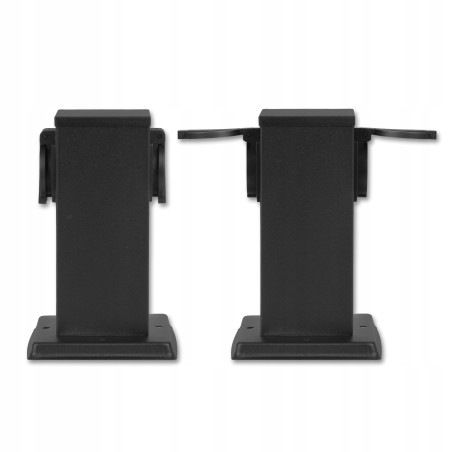 Stalp cu doua prize incorporate, pentru exterior, Ontario, 2x500W, otel inoxidabil si PC, IP44, negru