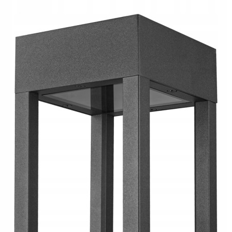 Lampa de gradina tip stalp, LED GX53 30W, IP54, inaltime 60 cm, aluminiu si sticla, antracit