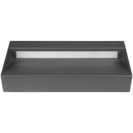 Aplica arhitecturala drepunghiulara, 6W, unghi fascicul 100 grade, 4000K, 150 lm, 200 x 90 x 35 mm, cadru alumniu, gri