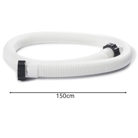 Furtun pentru pompa de filtru, flexibil, diametru 38 mm, lungime 150 cm, 2 conectori, alb