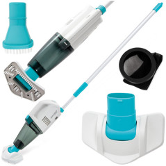 Aspirator portabil pentru piscine cu diametrul de 5.49 m, 2 capete interschimbabile, 45 litri/minut, baterie Ni-Mz/2Ah