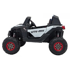 Buggy electric UTV-MX 2000N, 4 motoare 75W, lumini LED, muzica, pornire lenta, roti spuma EVA, alb